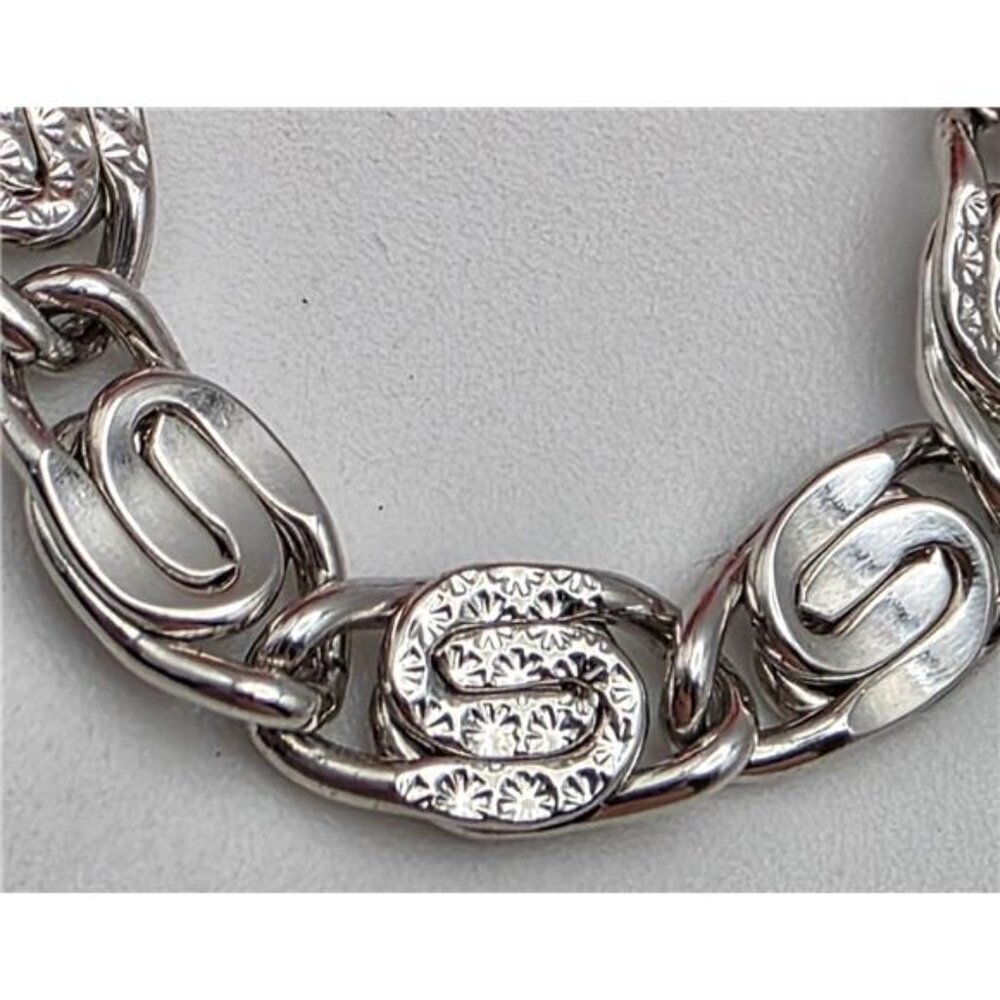 Avon Silver Tone Twisted Oval Link Paperclip Chain Necklace 30" Vtg. Signed - Picture 2 of 5